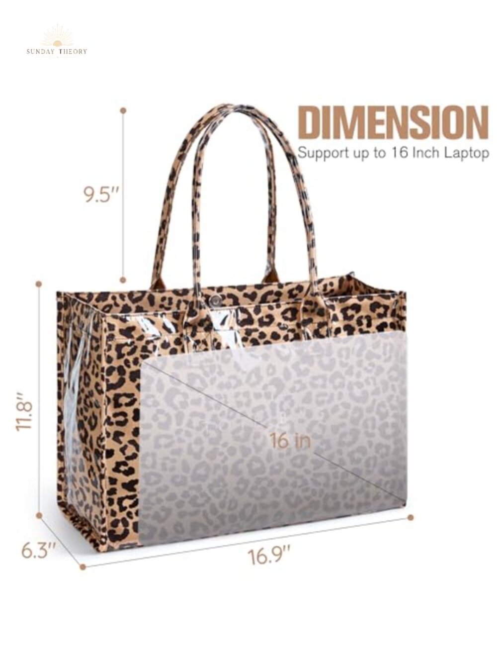 PVC Tote Bag with Top Handle - Large Capacity Work Handbag - Picture 3 of 5